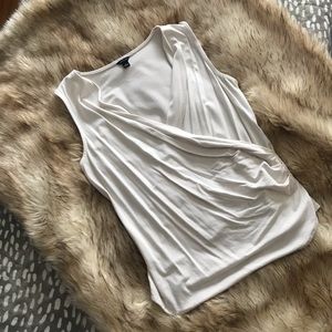 Ann Taylor Ivory Wrap Blouse